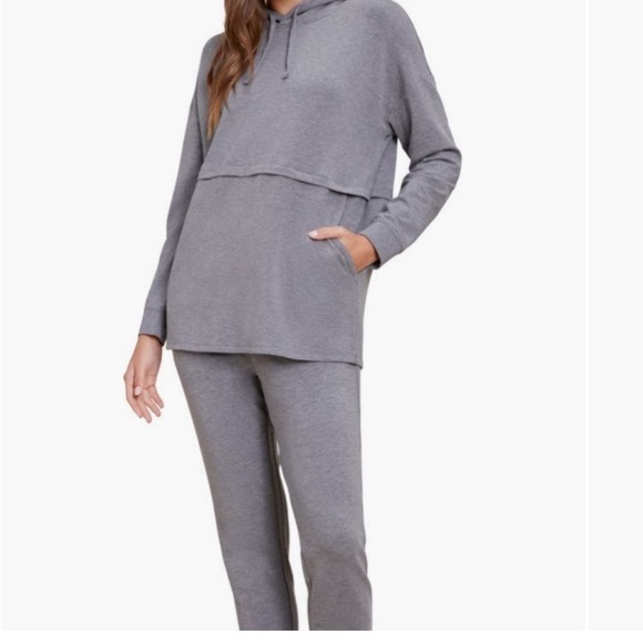 Barefoot dreams heather gray anorak luxe lounge sweatshirt - Picture 6 of 7